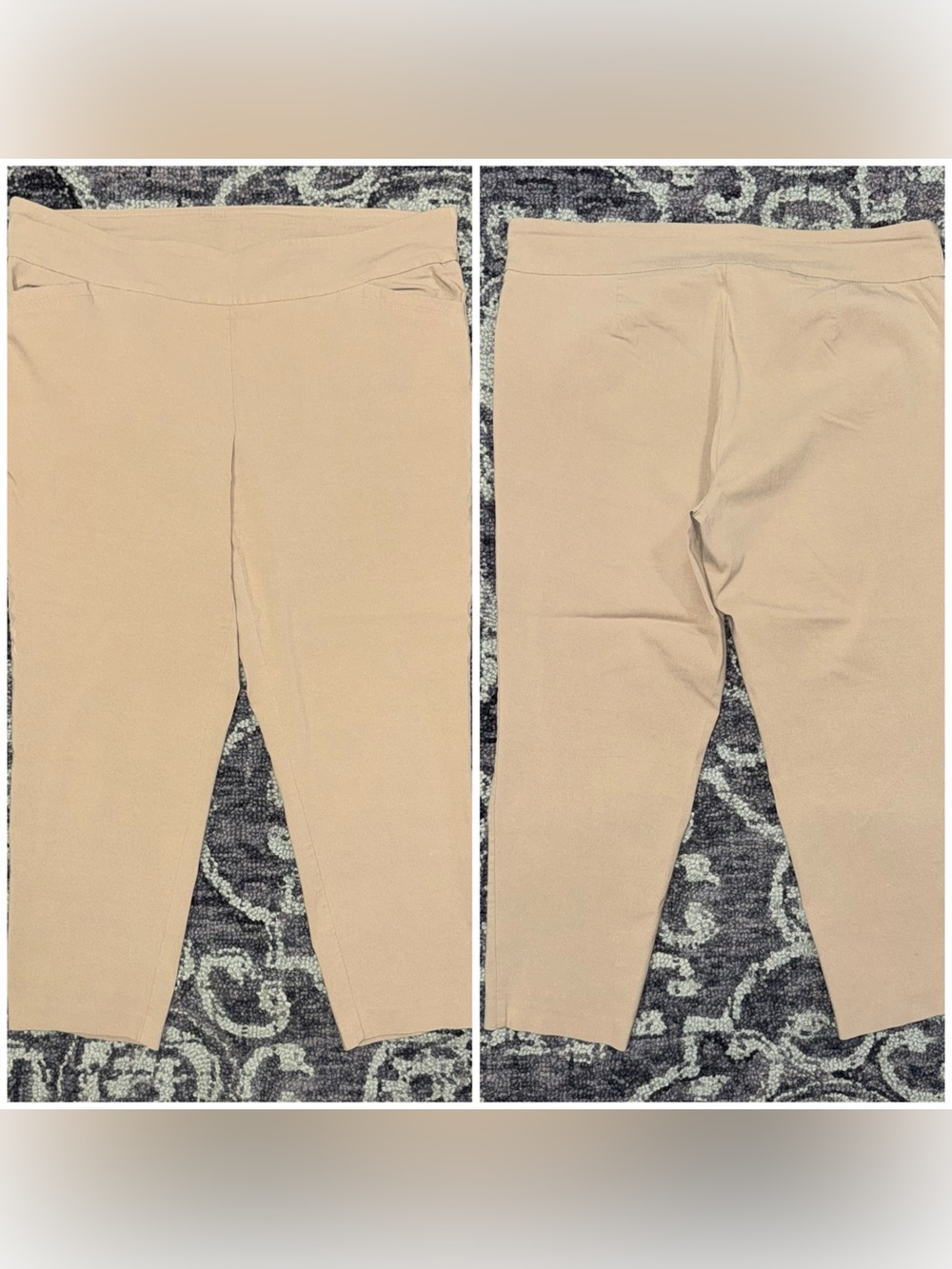 Terra & Sky Tan Stretch Pull-On Pants! 1X Petite (16W–18W).
